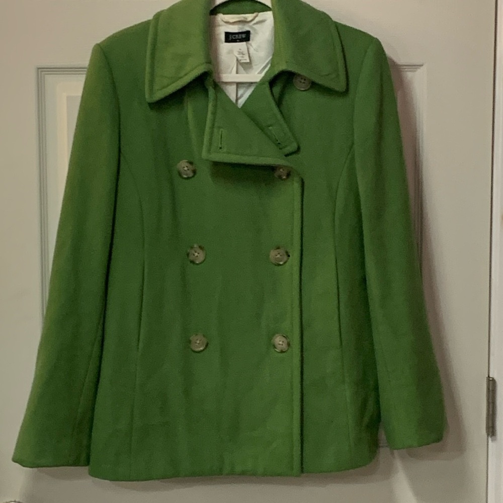 J. Crew Women’s wool pea coat, size medium, green